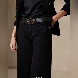 Banana Republic Low-Rise Wide Leg Black Skater Baggy Grunge Jeans NWT 32/14